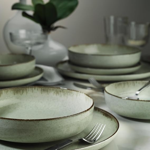 Kütahya Porcelain Moderna 12 Piece Dinner Set for 4 People Green