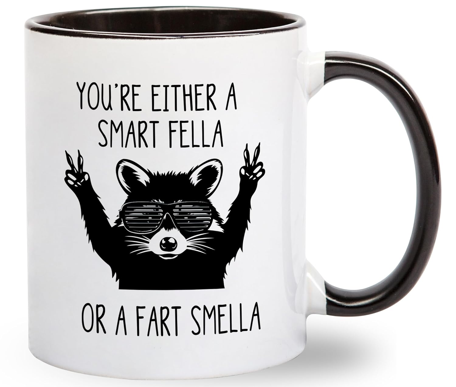 Youre Either A Smart Fella or Fart Smella Coffee Mug - Retro Cartoon Meme Gifts for Men Women