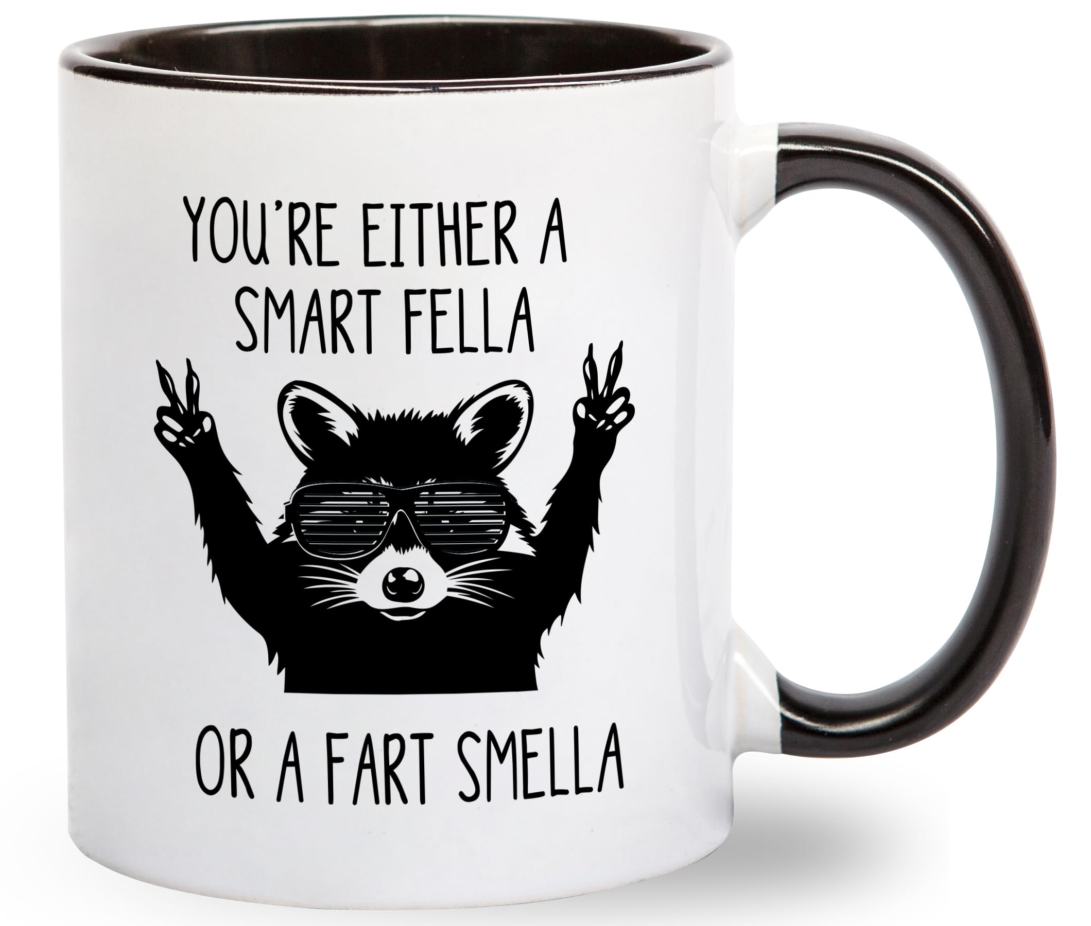 Youre Either A Smart Fella or Fart Smella Coffee Mug - Retro Cartoon Meme Gifts for Men Women