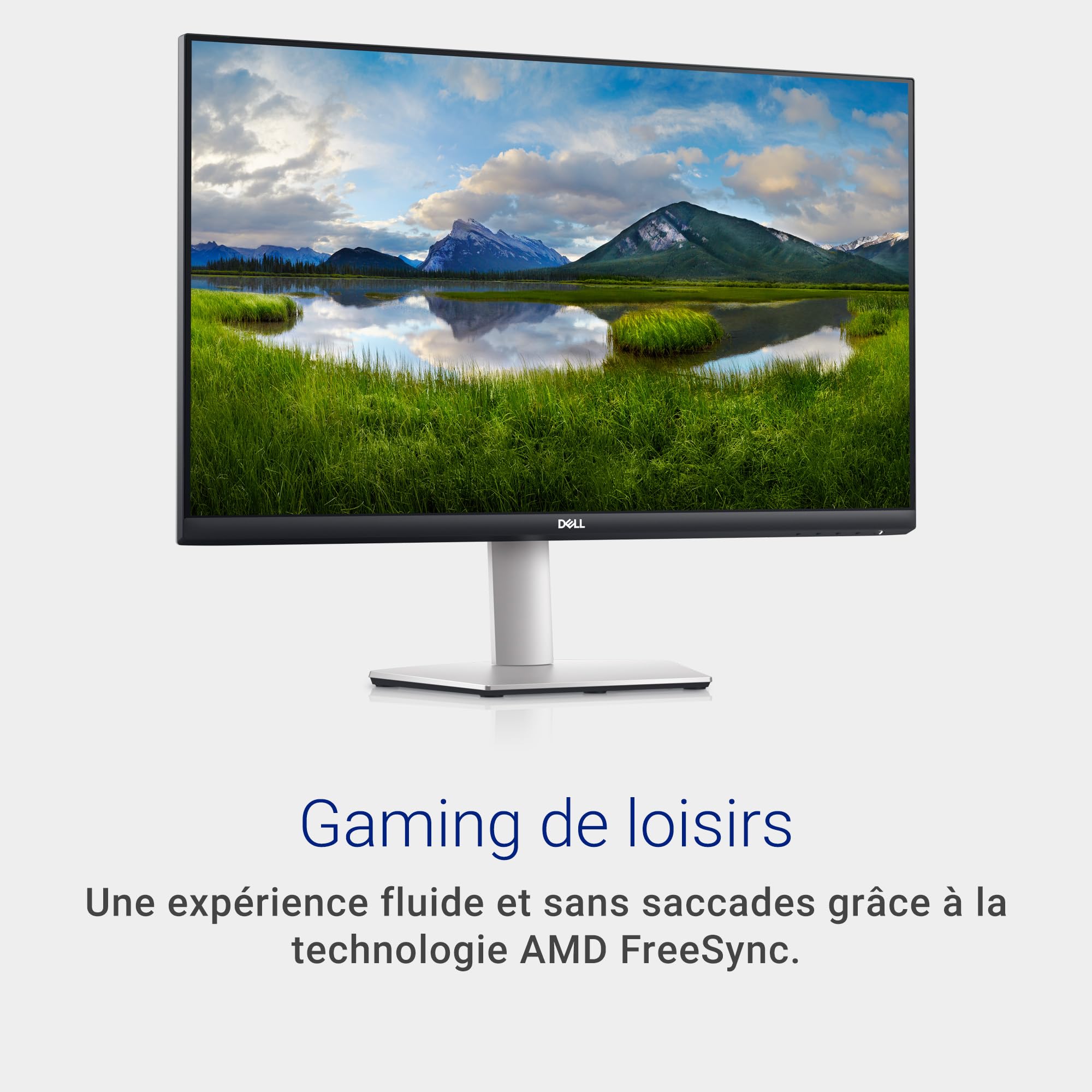 Dell S2721QSA 27" 4K UHD (3840x2160) Écran PC, 60Hz, IPS, 4ms, AMD Radeon FreeSync, 99% sRGB, Haut-parleurs intégrés, DisplayPort, 2x HDMI, Garantie 3 ans, Argent