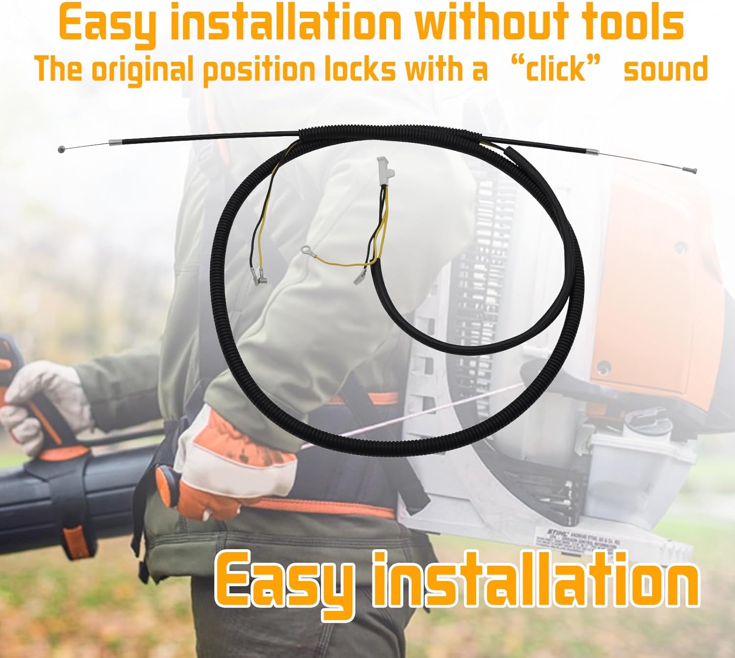 Throttle Control Cable Compatible with Stihl Backpack Leaf Blower BR800, BR800X, BR800C-B, Replacement for 42831801100