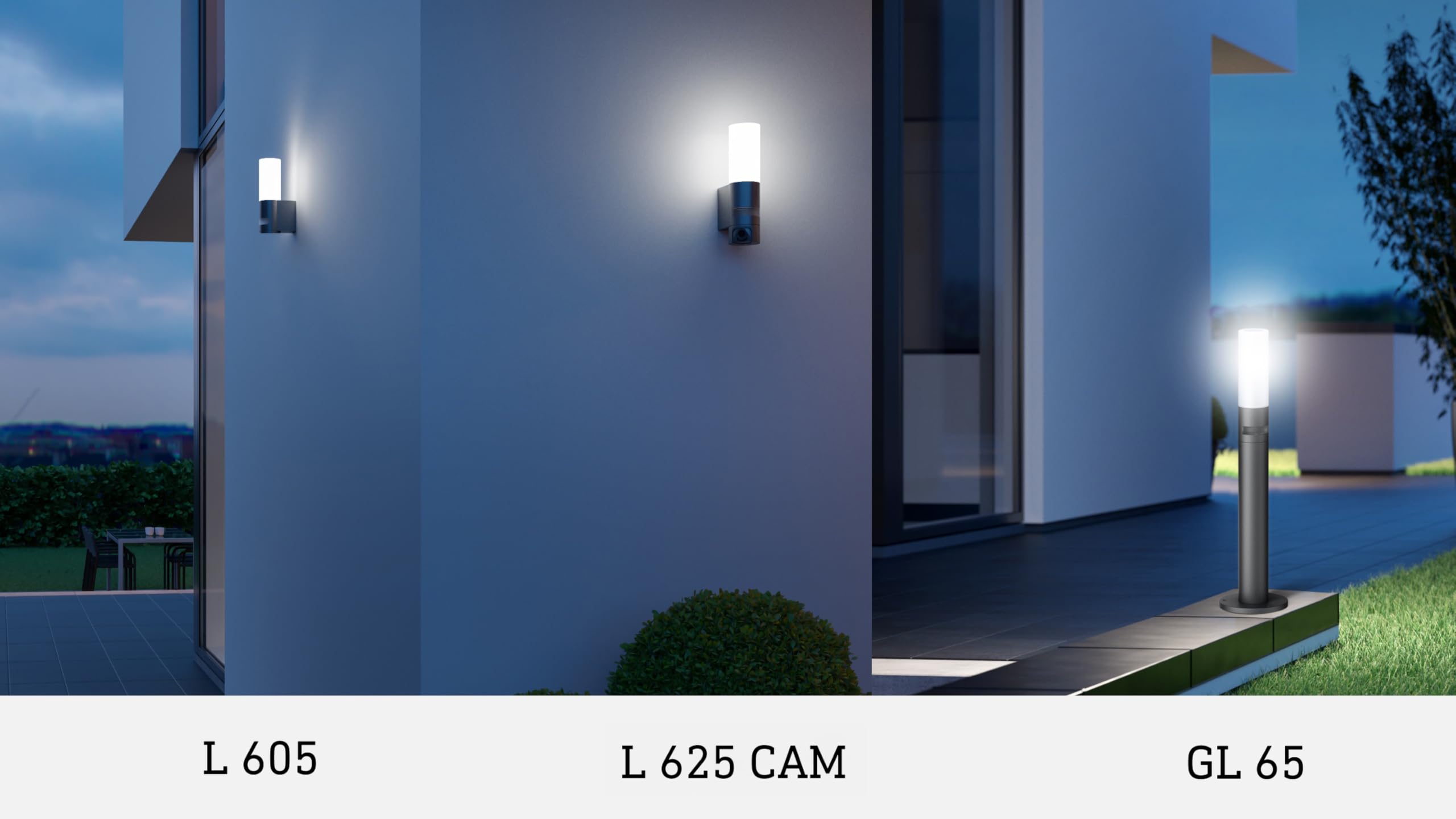 Steinel L 625 CAM SC LED Außenleuchte mit 2K Überwachungskamera, Gegensprechanlage, Bewegungsmelder, Dual-Band Wi-Fi 6, Opalglas, Aluminium, Anthrazit