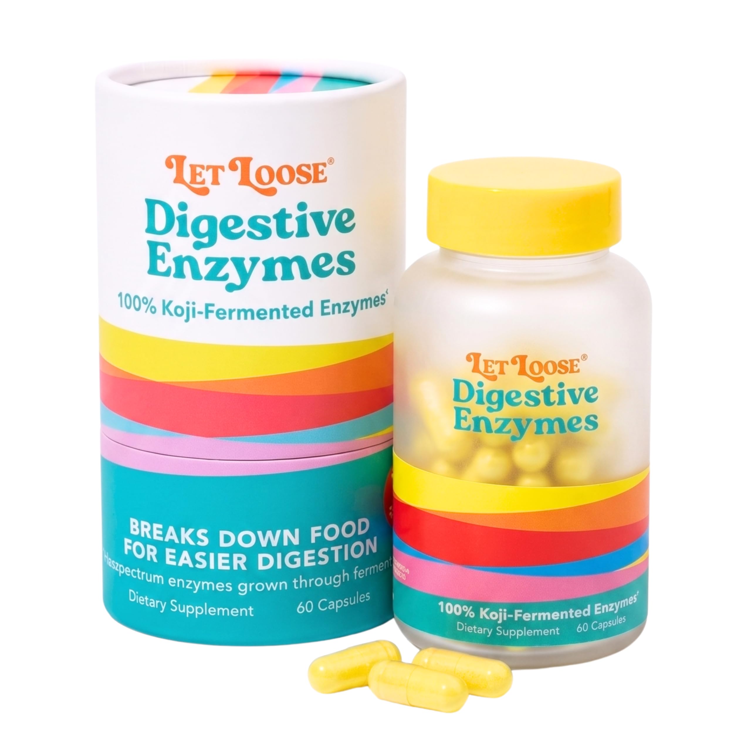 Let Loose Koji Digestive Enzymes Supplement for Bloating Relief (60 Count)