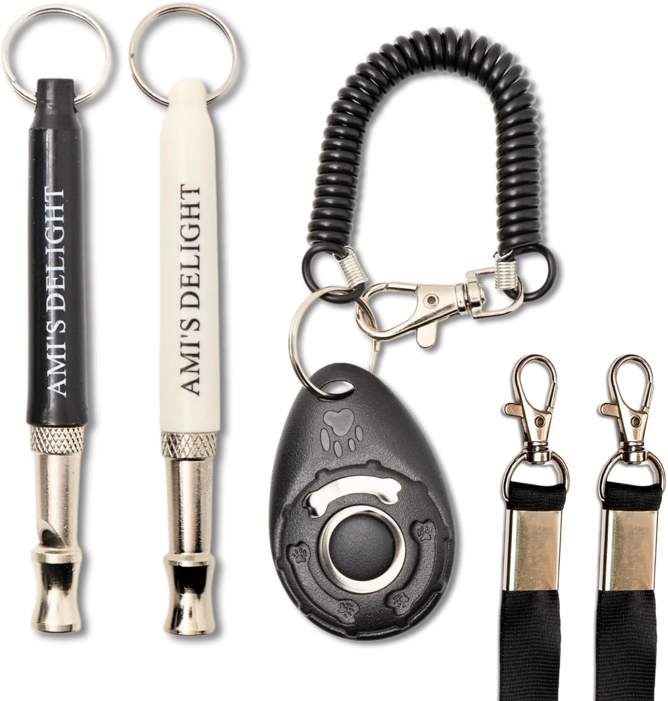2 Pack Dog Whistle with Strap Lanyards Adjustable
