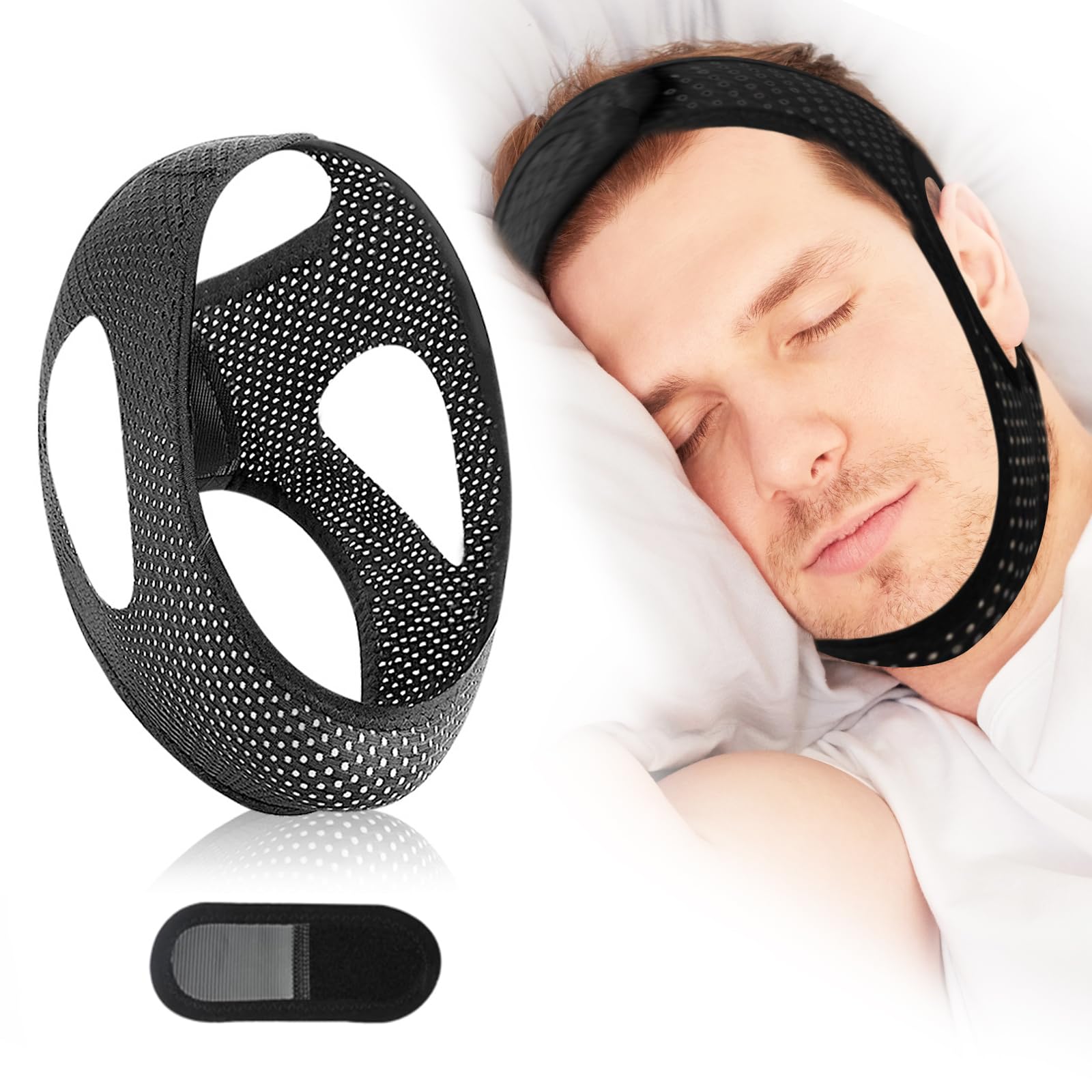 Breathable Adjustable Chin Strap for Sleeping Support - Comfortable Jaw Stabilizer for Men & Women, Gentle Mouth Closure Aid