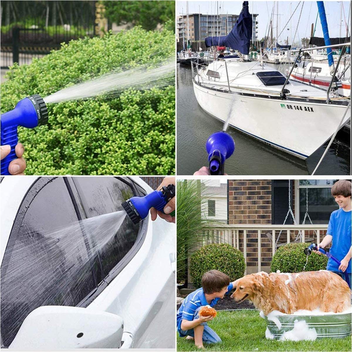 MIAOZHANG Tubo da Giardino Estensibile Tubo Irrigazione Estensibile con 7 Funzioni di Spruzzo per Camper e Giardino di Casa