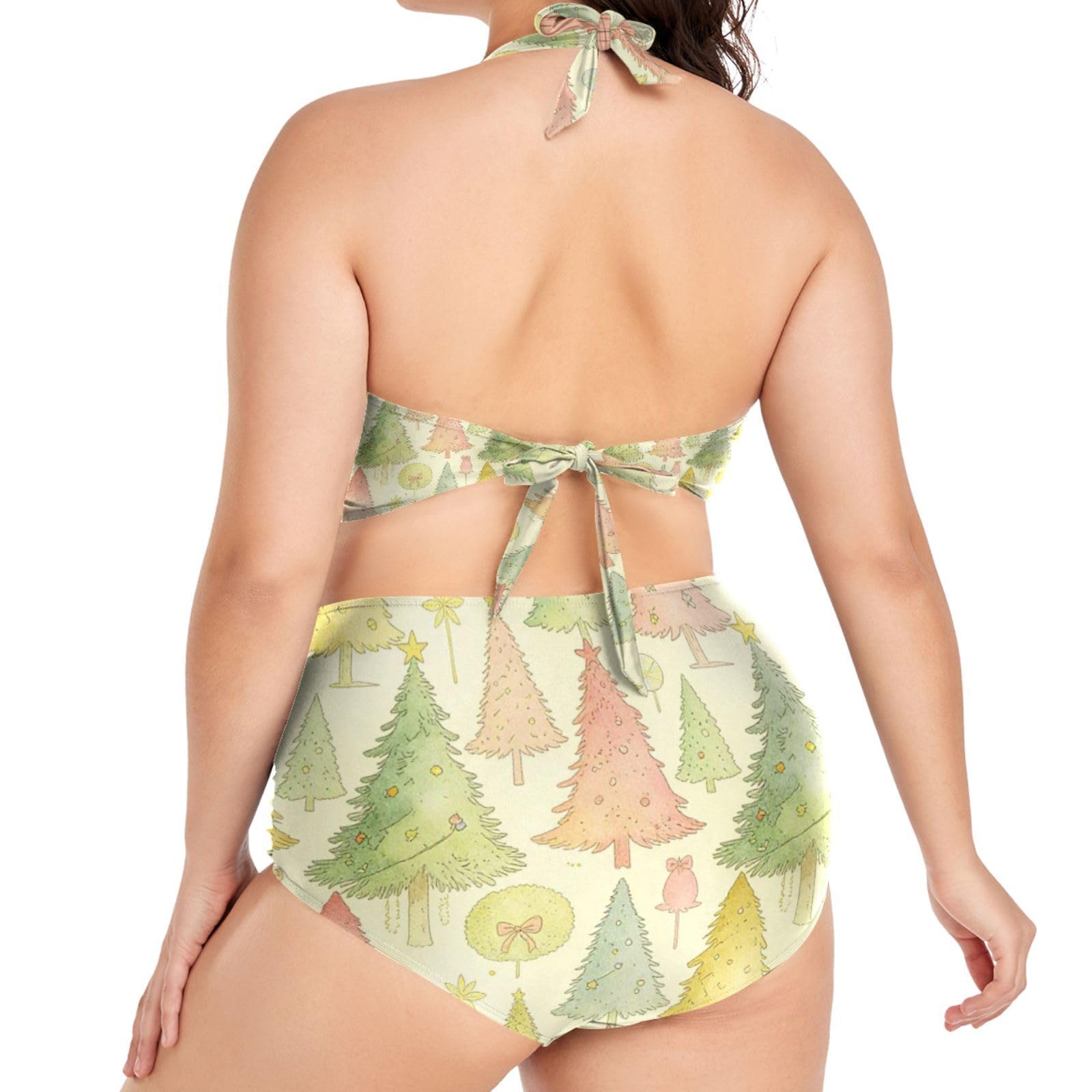 FRODOTGV Curvy - Costume da bagno a due pezzi da donna, taglia L-4XL