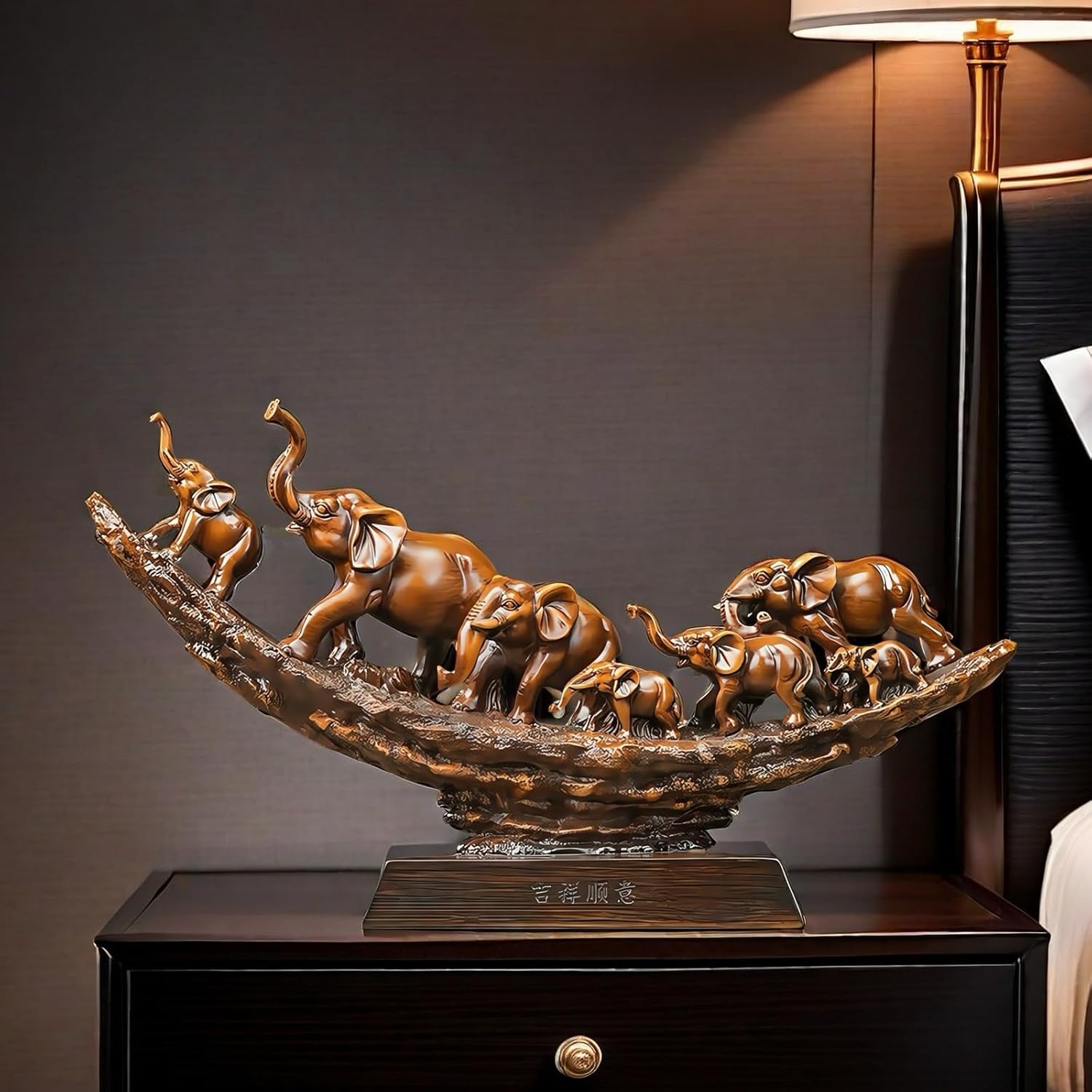 Elephant Herd with Babies Statue Elephants Family Frgurines Sculpture for Home Office Living Room Desktop Decoration Figurines Indoor Feng Shui Decor - Image 6