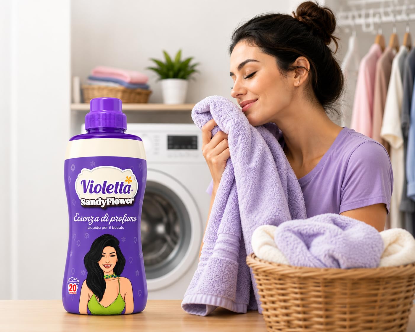 Profumo per Bucato, Essenza Sandy Flower – Profumatore Concentrato per Lavatrice, Fragranza Floreale Intensa e Persistente, Fino a 20 Lavaggi, Profumo per Tessuti, Biancheria - 6 Unita da 400ml