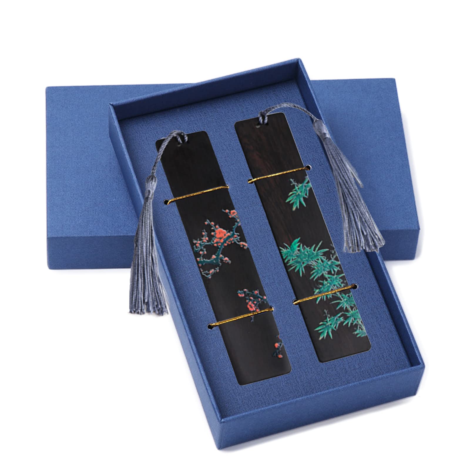 2 Piezas Marcadores Libros Pintados, Marcadores de Madera, Juego Marcadores Madera, Juego Regalo de Marcadores, para Profesores, Estudiantes, Padres, Hombres y Mujeres, Bibliotecarios