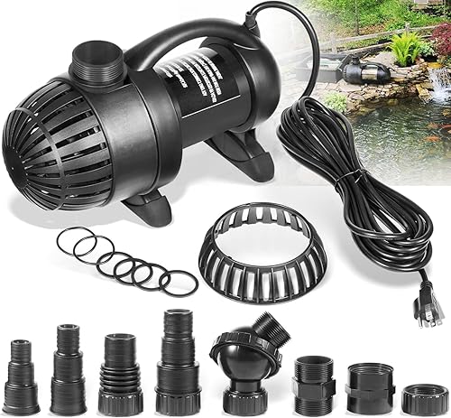 91018 3000 GPH Bomba de agua sumergible para estanque con cable de alimentación de 20 pies y bomba de estanque de altura de elevación de 15 pies