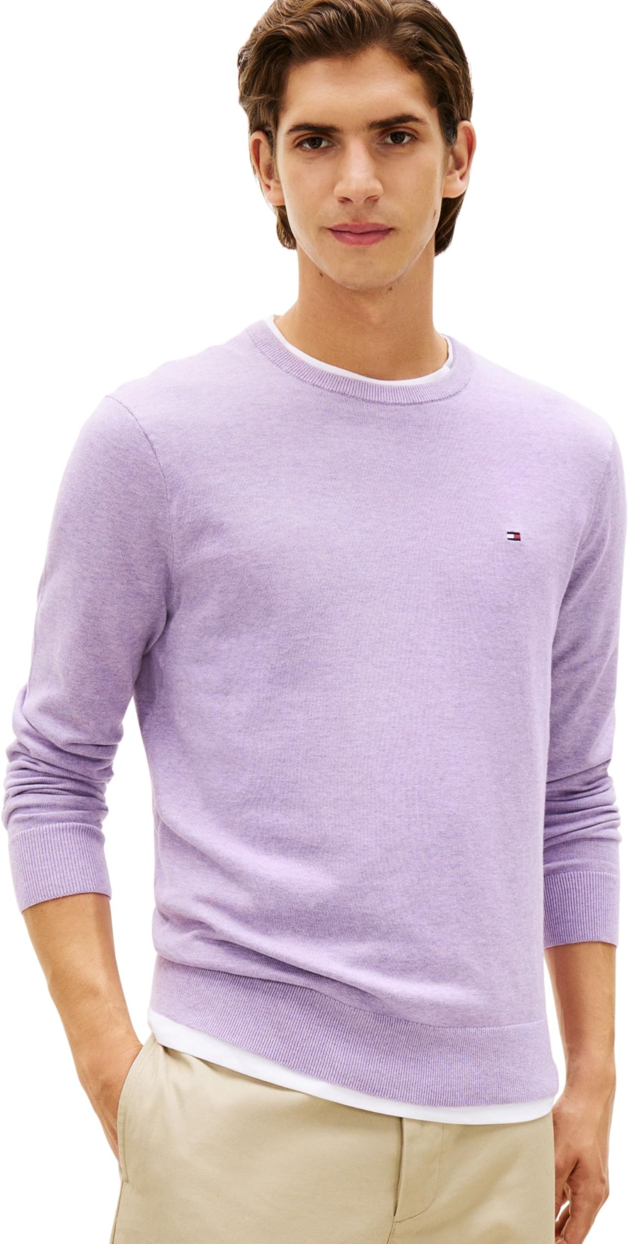 Tommy Hilfiger Herren Pullover Essential Cotton mit Rundhalsausschnitt