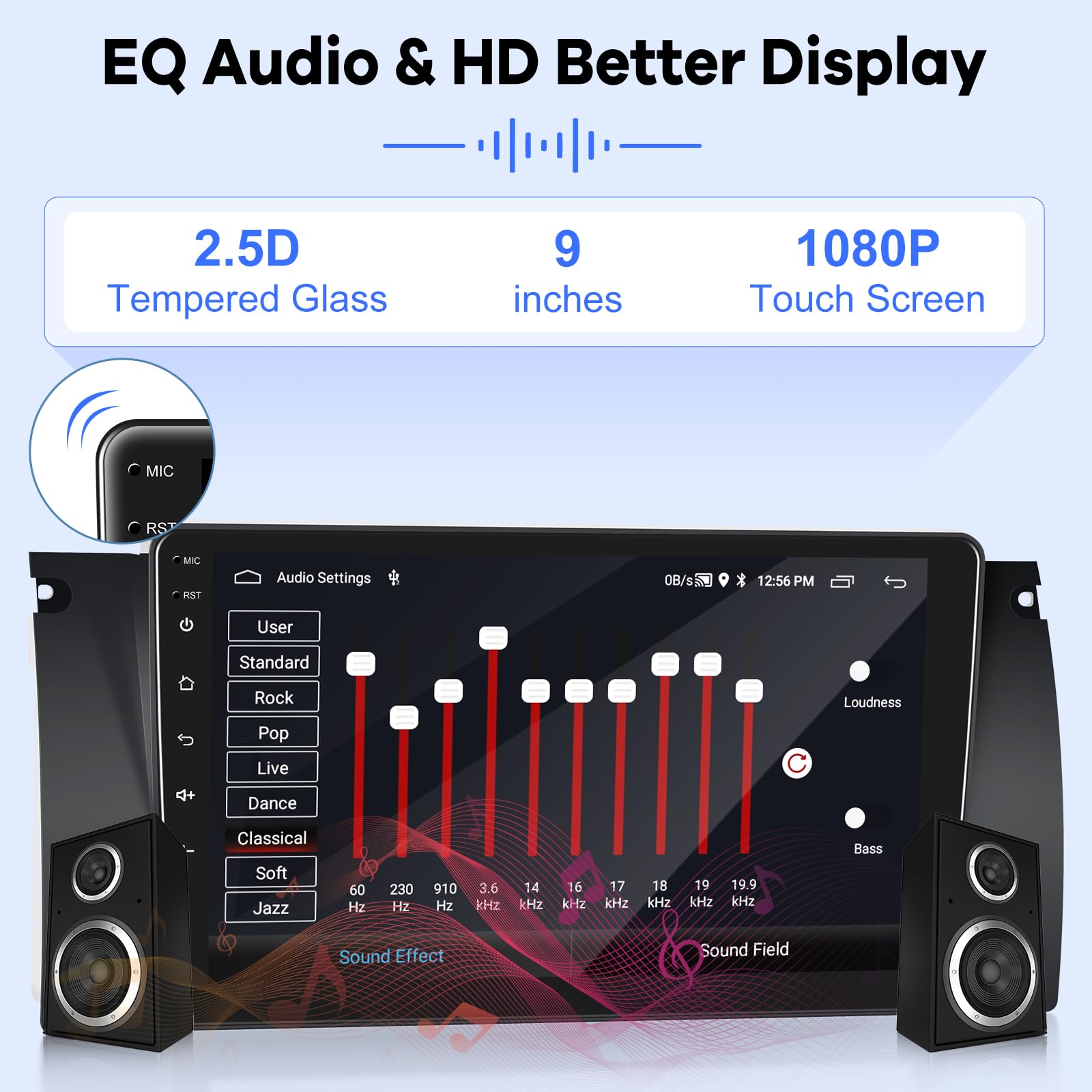 SIXTOP Autoradio 2G+64G Con Carplay E Android Auto Per BMW 5 E39 E53 X5 1996-2007, Schermo Touch 9'' GPS WiFi FM/RDS, Include Retrocamera E Microfono - 4