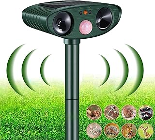 Solar Cat Repellent, Cat Deterrents Cat Repellent Ultrasonic Animal Repellent with Motion Sensor, Outdoor Waterproof Pest Repeller for Squirrels Cats Dogs Rats
