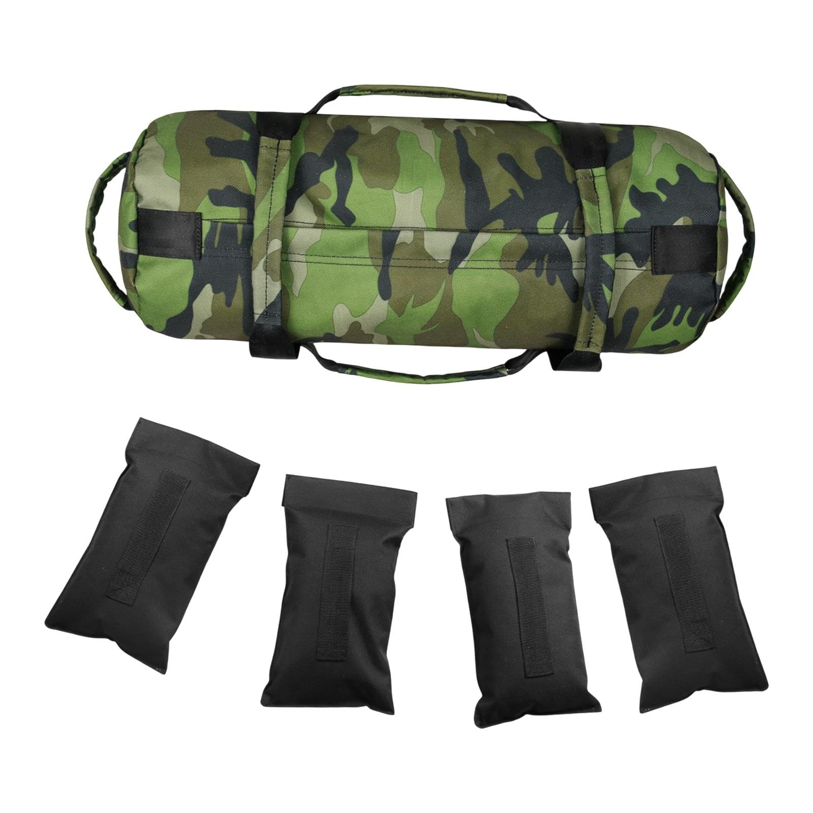 Colaxi Weighted Sand Bag Unfilled Sandbag Lightweight with Handles Empty Inner Bags for Running Workout Outdoor Indoor Weightlifting, Green