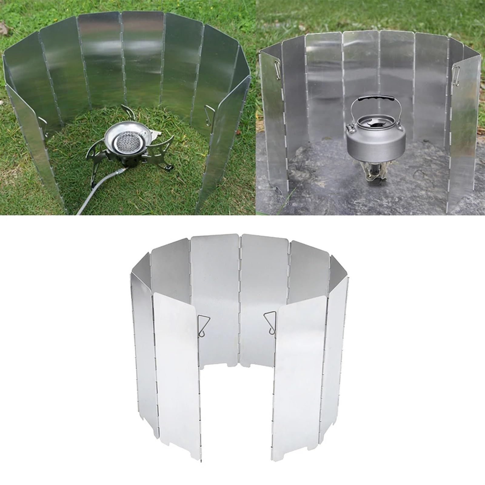 Paravientos para Hornillo de Camping Parabrisas Plegable for Cocina, Resistente al Viento, for Acampar Aire Libre, for Picnic y mochileros