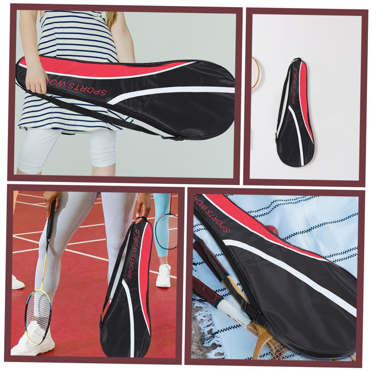 Bolsa Portátil Resistente Tela Oxford para 2 Raquetas de Bádminton