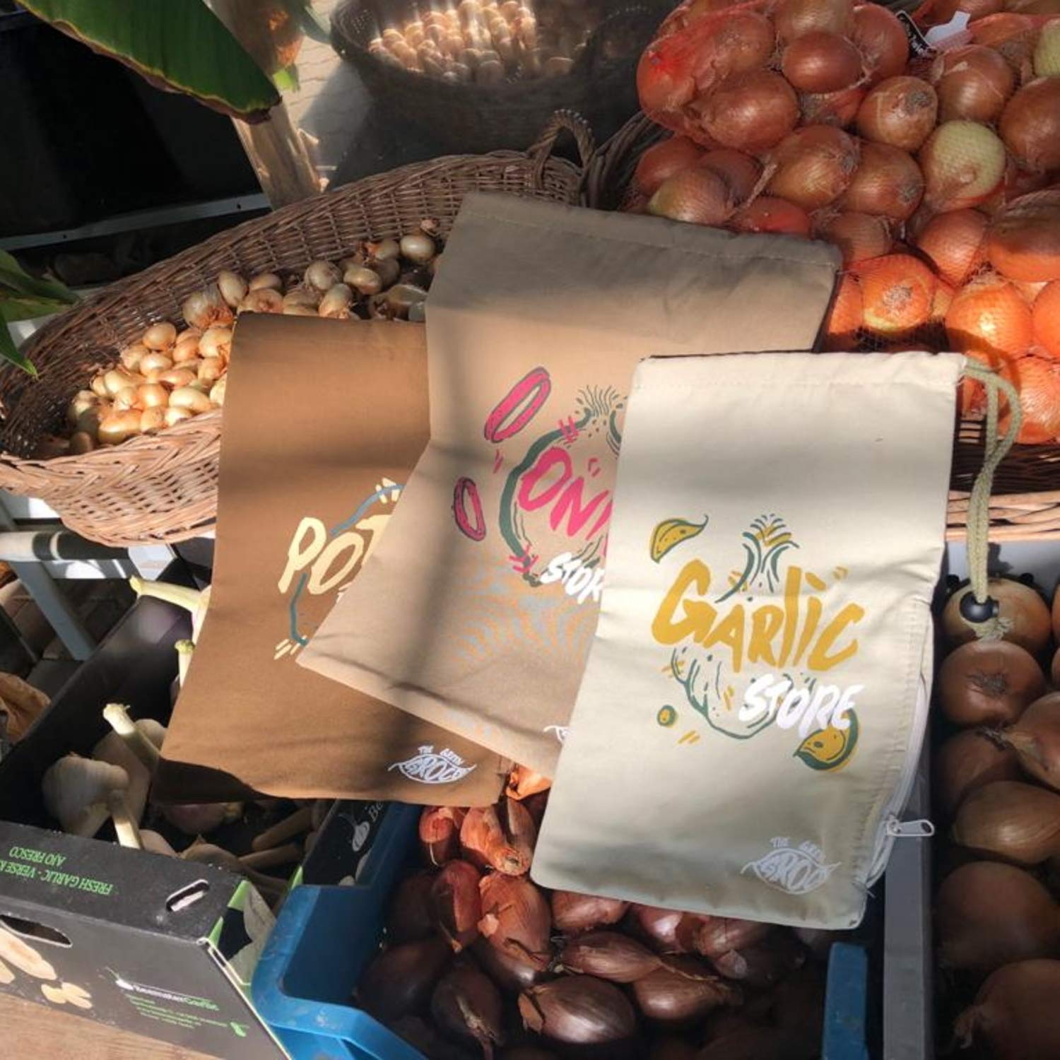 Borsa Portaoggetti Per Aglio Eddingtons The Green Grocer – Conservazione In Tessuto Per Aglio