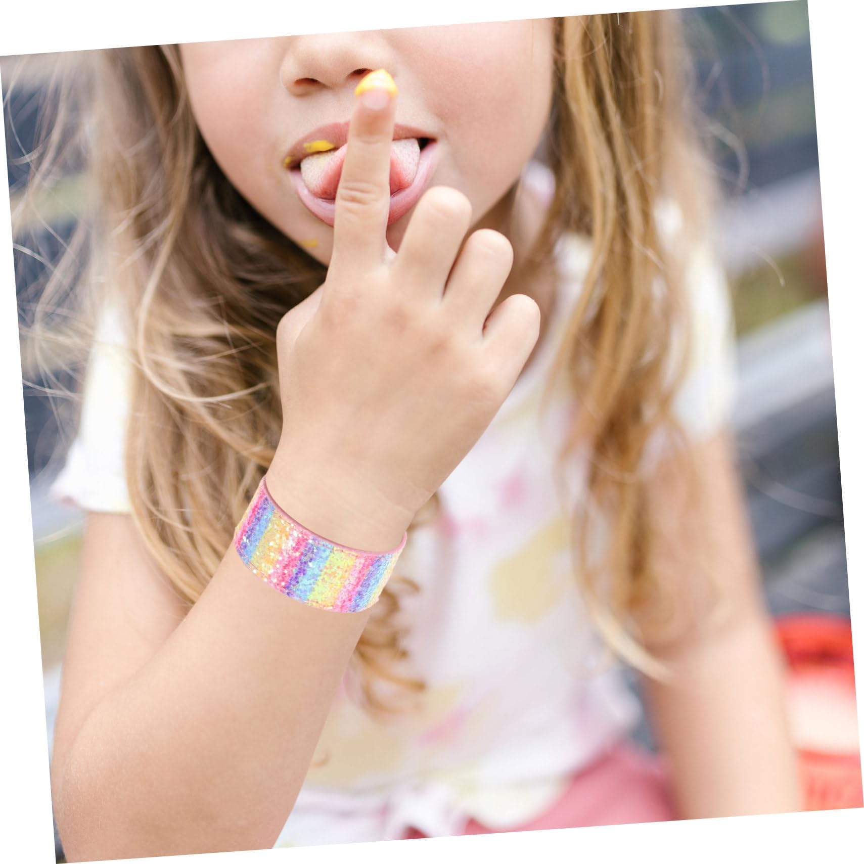 Kisangel 24 piezas Pulseras Slap con Purpurina para Pulseras Brillantes de Colores Surtidos Accesorio Divertido para Fiestas y Infantiles