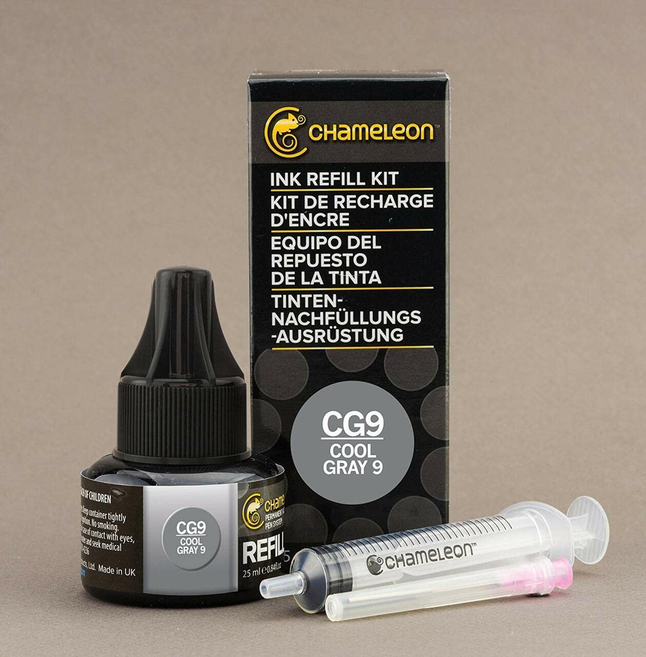 Chameleon Art Products, Ink Refill, Cool Grey 9 CG9, Complete Refill Kit - 25 ML