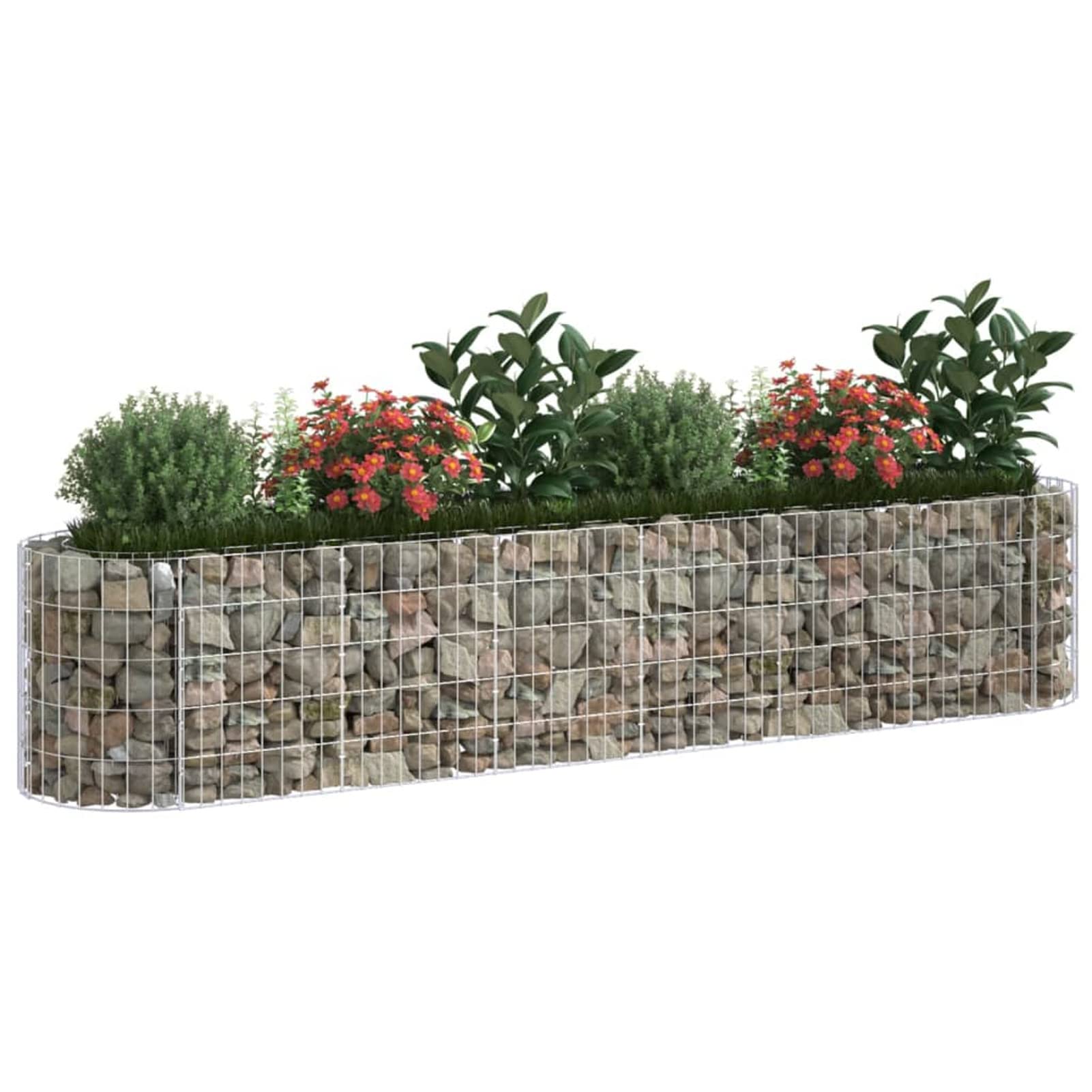 Chusui Arriate de gaviones, Macetas para Flores Y Plantas, Jardineria Maceteros, Huerto Urbano Terraza, Mesa De Cultivo, Mesa Cultivo, de Hierro galvanizado 260x50x50 cm
