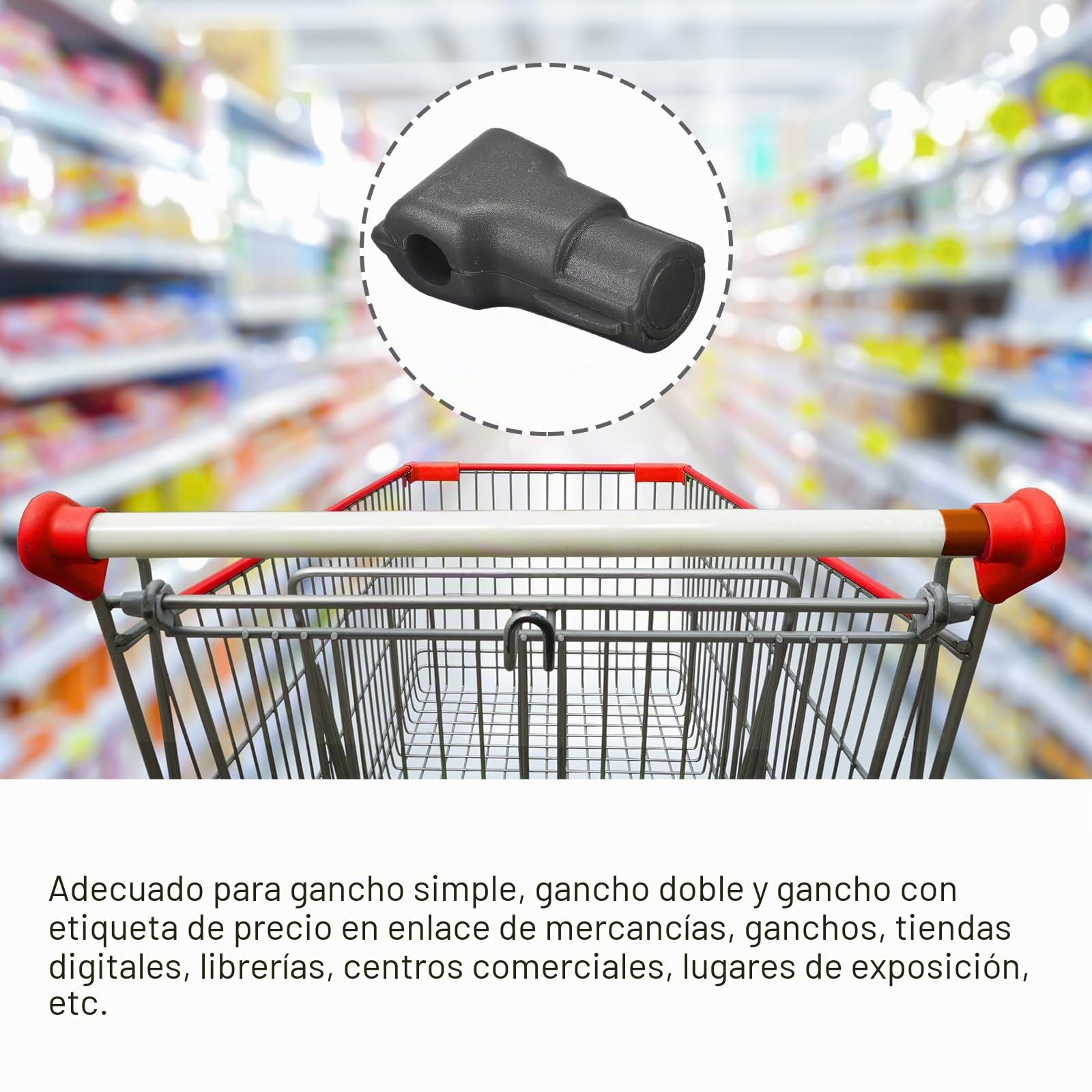 sourcing map Minorista Tienda Supermercado Móvil Teléfono Antirrobo Gancho Bloqueo, 6mm Especial Magnético Pantalla Estante Bloqueo, Clavija Gancho, Negro Paquete de 50