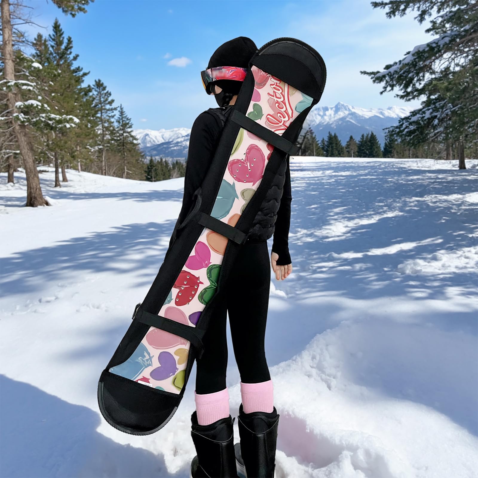 Funda para snowboard, bolsa de snowboard ajustable suave con correa para el hombro con ribete