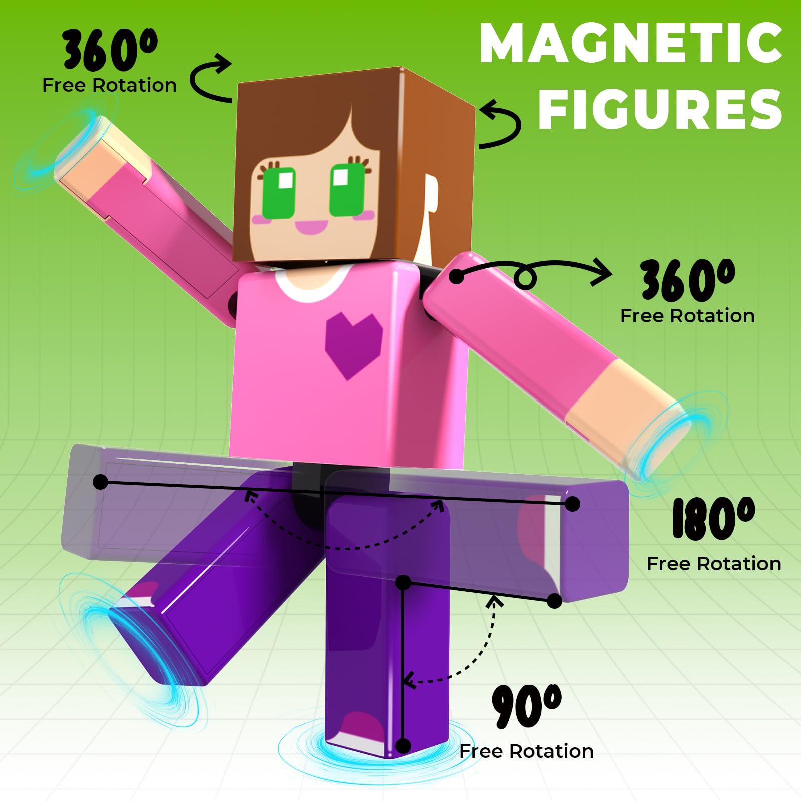 Magneverse Bloques Magneticos Construccion Niños 210 Piezas + 6 Figuras - Aventura en el Bosque Misterioso, Regalos de Juguetes de Construcción Educativos Adecuados para Niños de 6 a 12 años