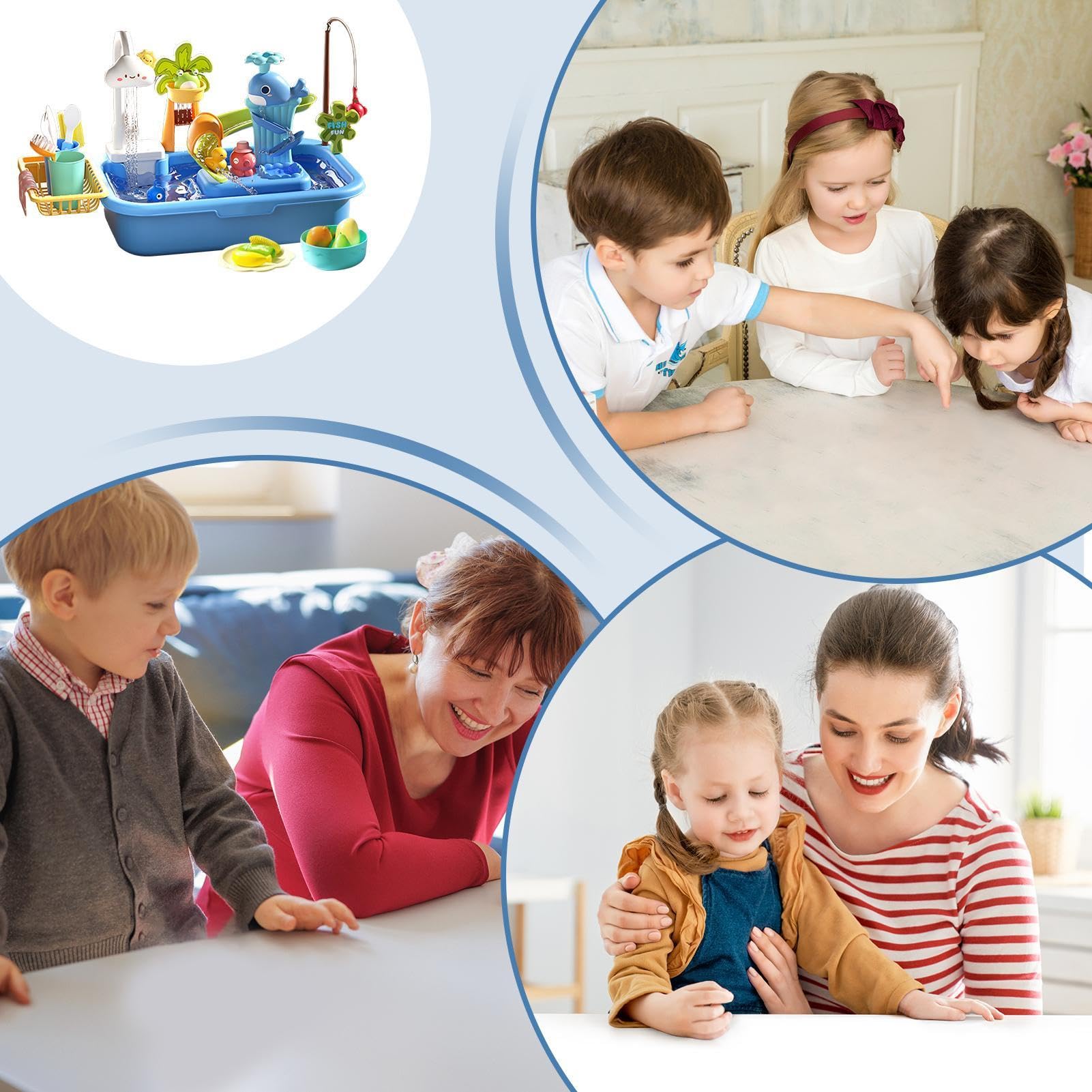 Giocattolo da gioco per lavastoviglie, lavello per con acqua corrente | Giochi d'acqua per - all'aperto 4 in 1 per i più piccoli, tavolo ad acqua per giochi creativi, attività | Giochi d'acqua per - all'aperto 4 in 1 per i più piccoli, tavolo ad acqua per