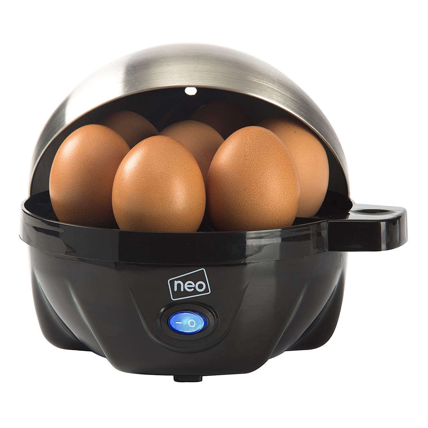 Neo 3 in 1 Durable Kitchen Electric Egg Cooker, Boiler, Poacher Poached Boiled & Omelette Maker Metal Machine Steamer with Timer (Black and Silver) — view 8