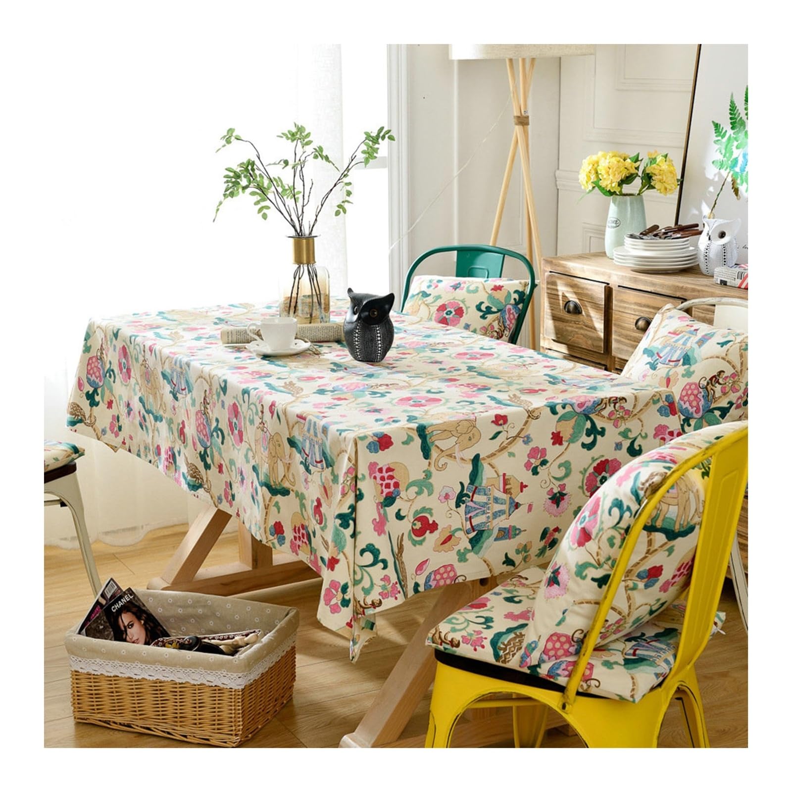 Nappe anti-taches KnSam en coton 135x180cm lavable pour table de salle à manger