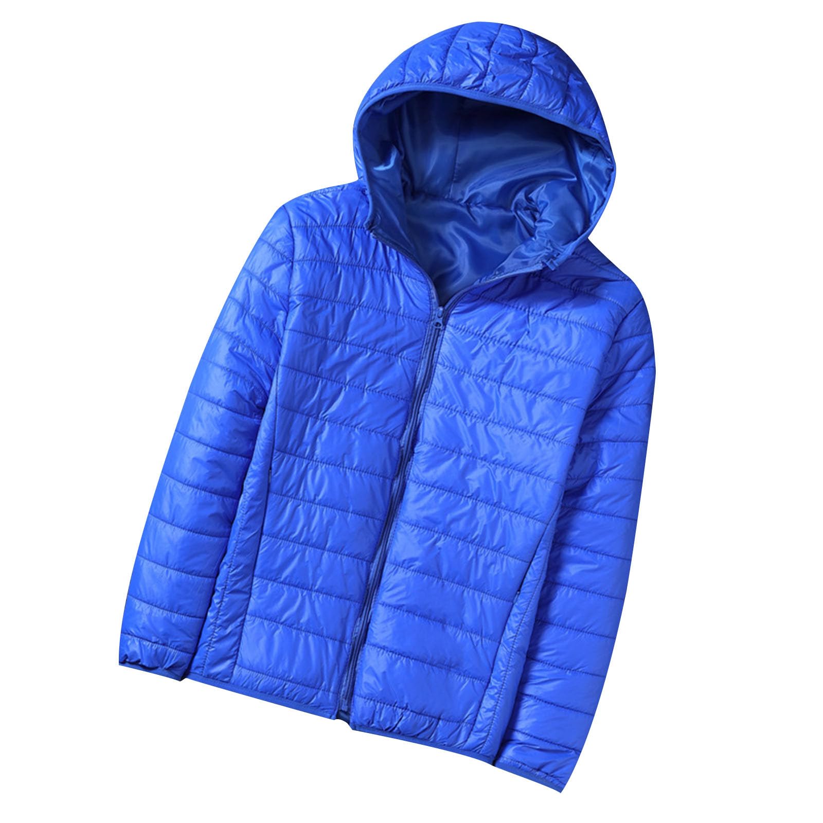 Mens Puffer Jacket with Hood Lightweight down Jackets Quilted Full Zip Winter Coats Jacket Travel Ski Hiking Coats