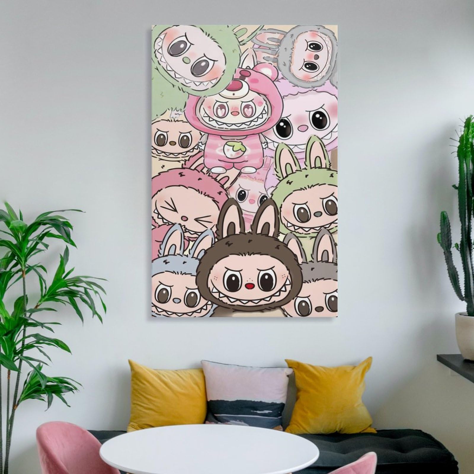 Amazon.co.jp: ポップマート ラブブ 壁飾り キャンバス 印刷 ポスター
