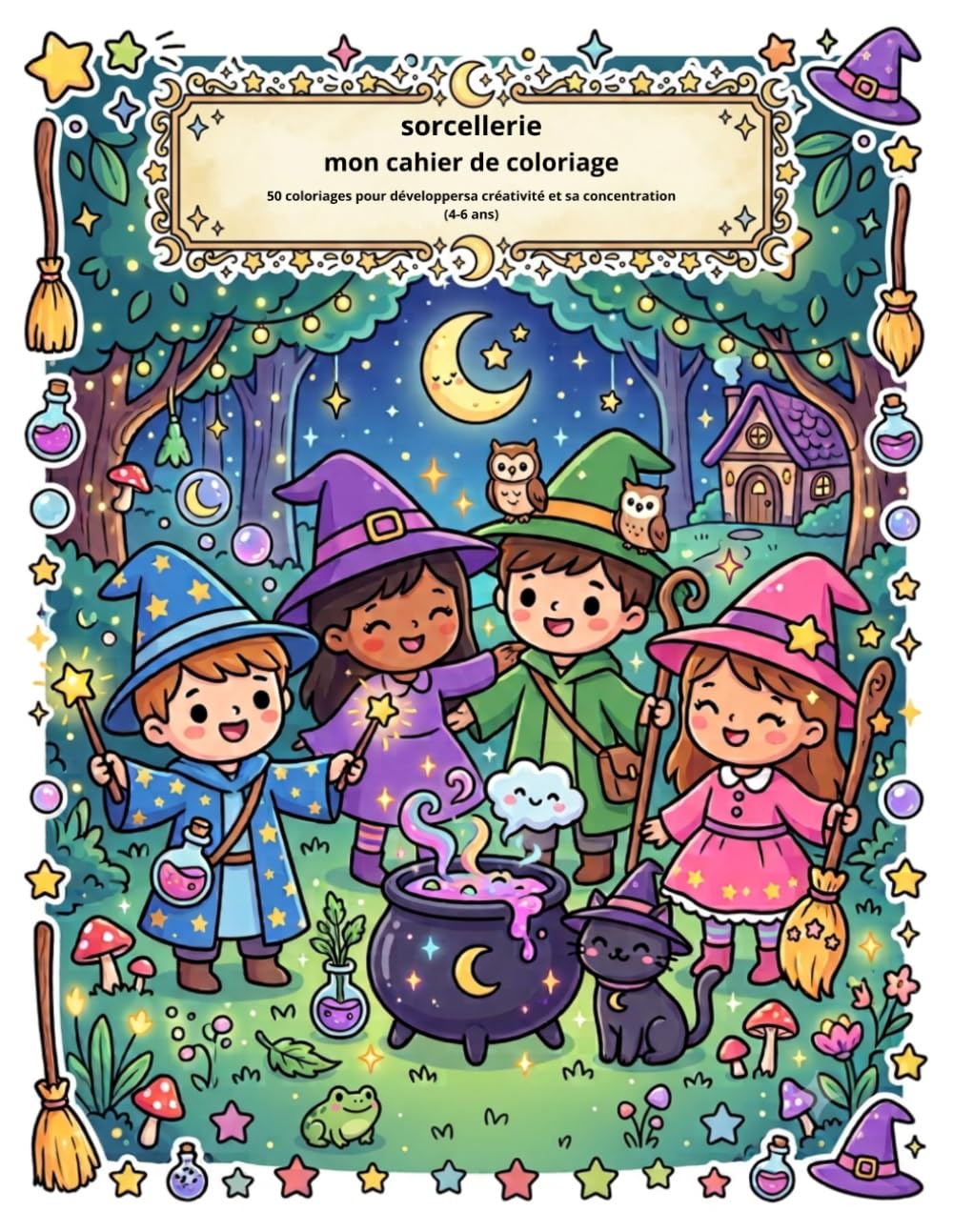 sorcellerie mon cahier de coloriage: 50 coloriages pour développer sa créativité et sa concentration (4-6 ans)