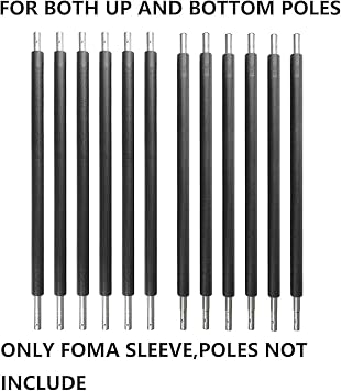 Trampoline Pole Covers 1.26 inch Diameter Replacement, Trampoline Pole Foam Sleeves,38''Length, Protective Tube, Black, Set of 12