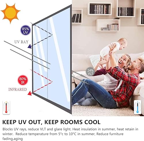 Miniatura 4 de Película de ventana unidireccional para privacidad de hogar lámina espejada y reflectante para vidrio con protección UV y control térmico no