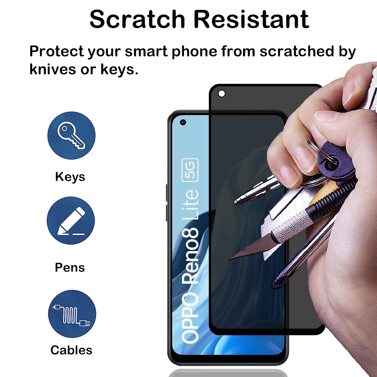 BCHKLAI Privacy Pellicola Protettiva per OPPO Reno 8 5G [2 Pezzi
