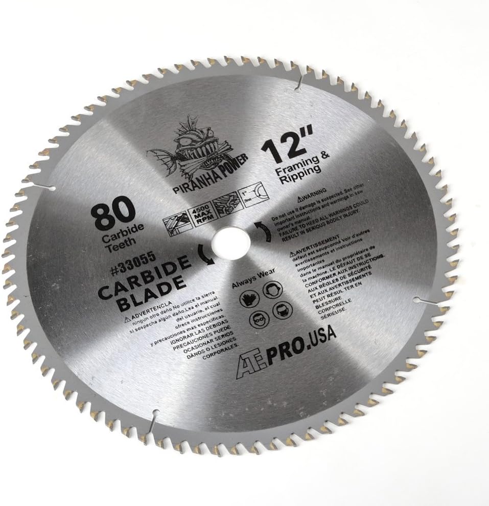 ATE Pro. USA 33055 Carbide Saw Blade, 12", 80-Teeth
