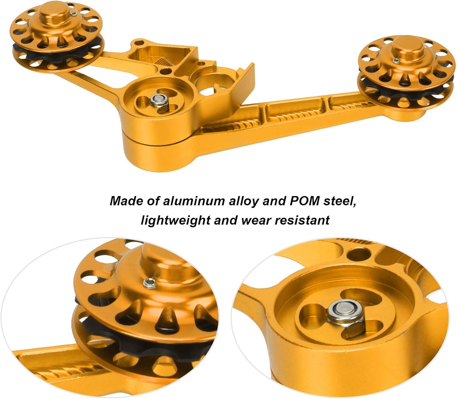 10T Folding Bike Chain Guide Tensioner, Bicycle Rear Derailleur Chain Tensioner, Aluminum Alloy Chain Tensioner for 3sixty and Brompton Folding Bikes with 10T Pulley