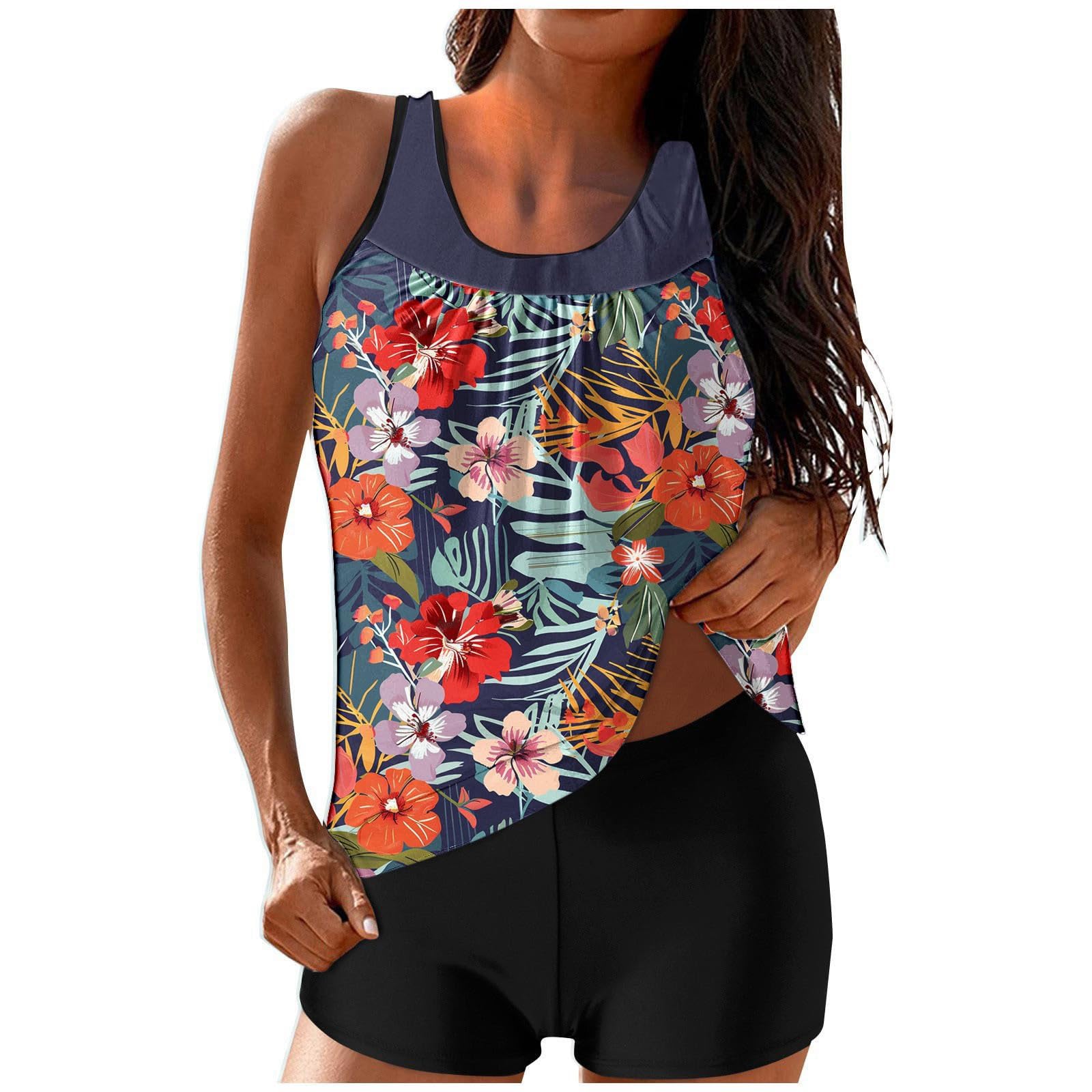 Strój kąpielowy damski stylowy zestaw tankini dla kobiet wygodny i wszechstronny strój kąpielowy na plażę, basen i wakacje. Idealny na relaksujące letnie dni i do aktywnych sportów wodnych