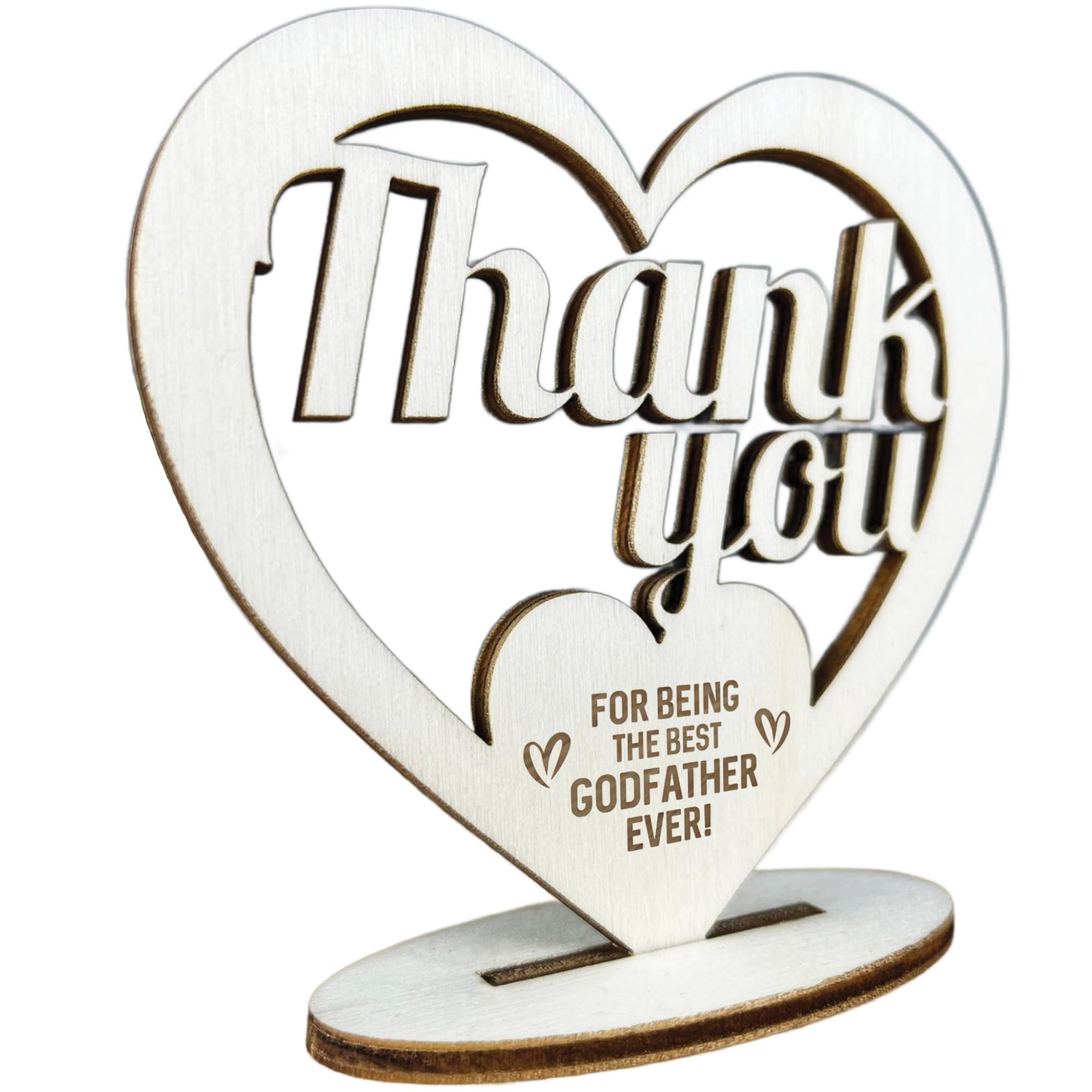 Red Ocean Godfather Gifts Engraved Heart Plaque Thank You Gift For Godfather Godparent Novelty Gift For Him