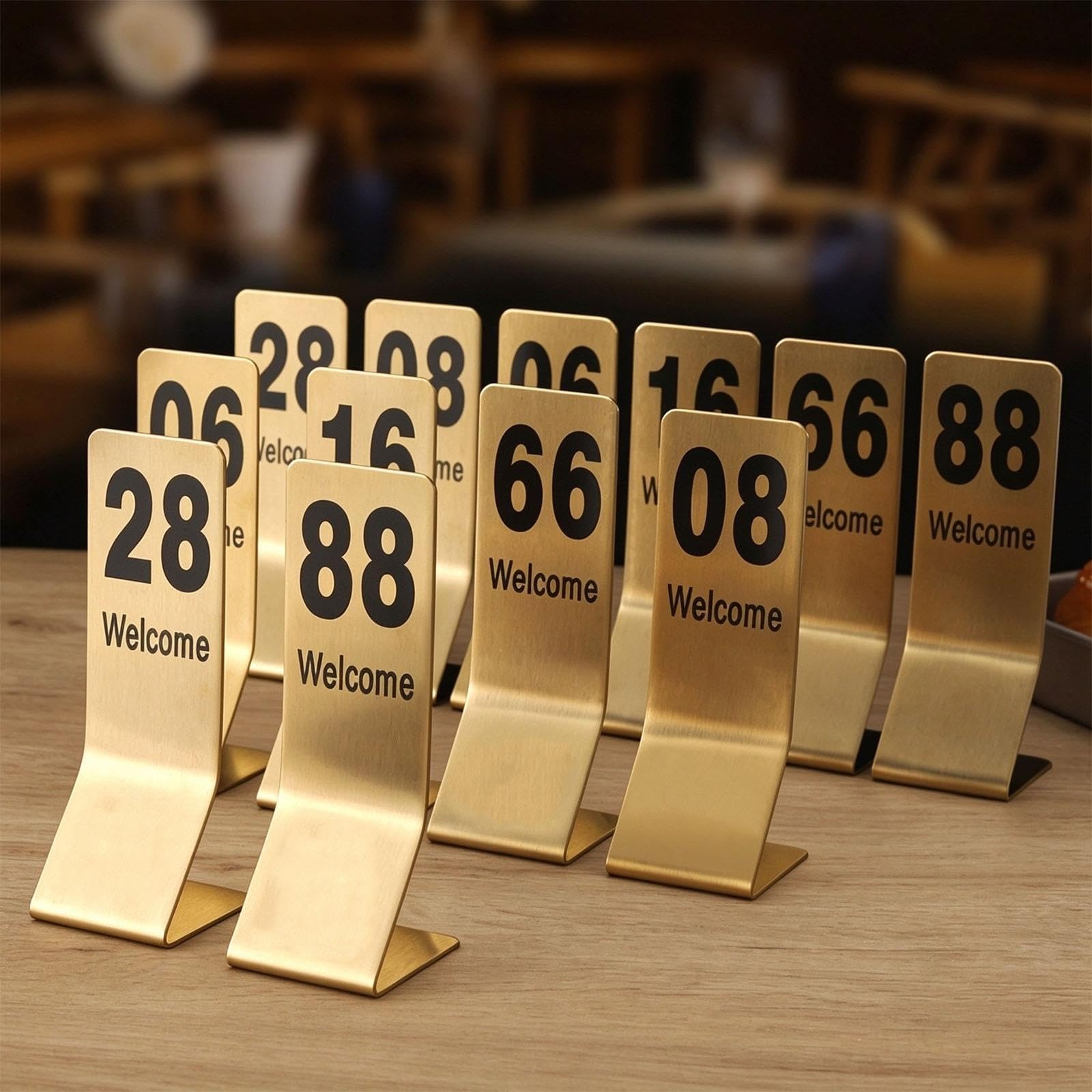 Numeri Tavolo In Piedi 1-10 1-30 1-50 1-100 Oro, Acciaio Inossidabile Numero Tavolo Segni Riservati Per Matrimoni, Segnaletica(01-10,W H 5X14.5 CM)