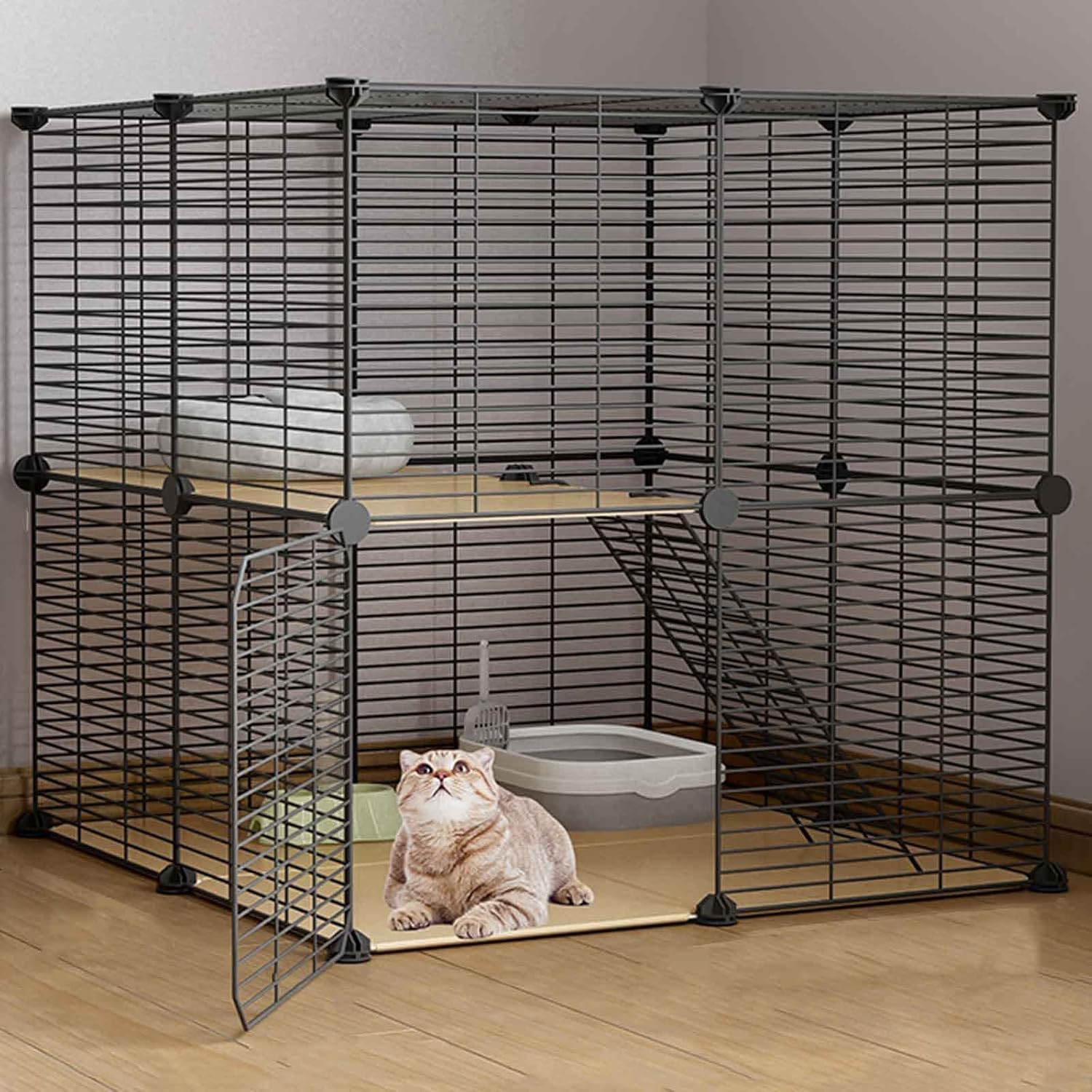 Konijnenkooi - Konijnenkooien voor Konijnen Binnen, Konijnenhok Kooi voor Kleine Dieren Pet Box