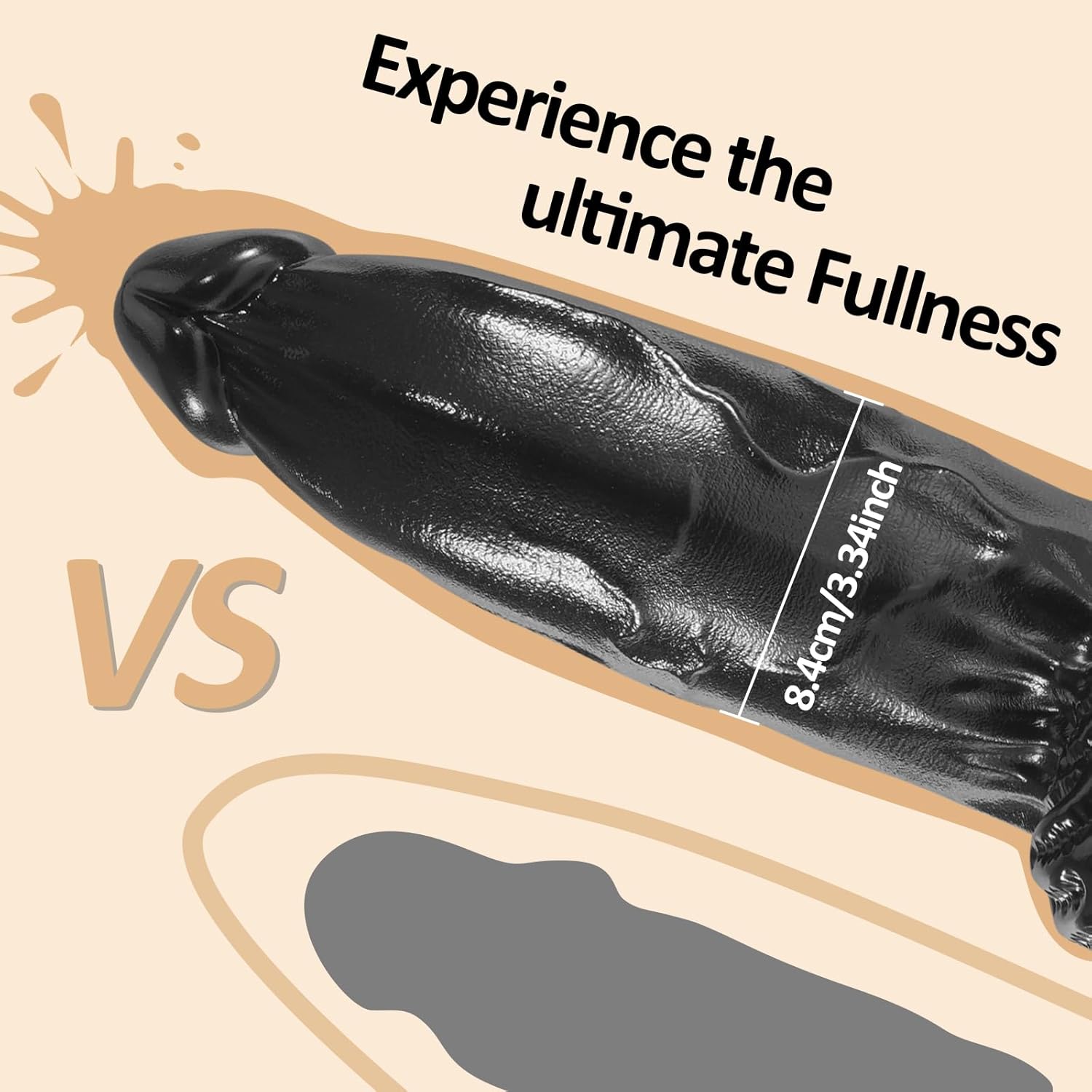 3.34" Diameter Thick Huge Dildo,13.3 inch Giant Realistic Black Dildo for G-spot Stimulation, Adult Sex Toys for Women Men Gay