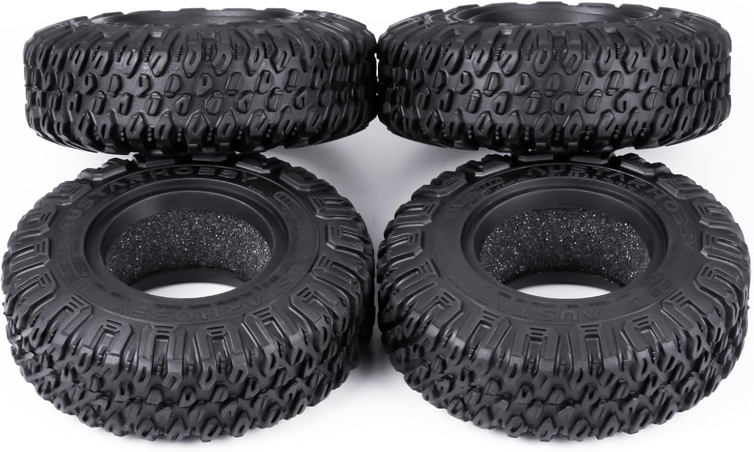4PCS 1.55" Tires Crawler Mud Terrain Wheel Tyres 85 * 28mm Soft Rubber Terrain Wheel Tires Set Compatible with 1/18 Axial UTB18 Capra RC Crawler Car Axial AX90069 UTB18 MST JIMNY