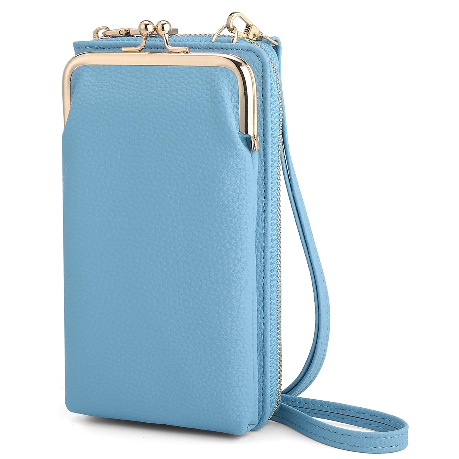 EASTNIGHTS Small Crossbody Phone Bag for Women Cell Phone Purse Wallet Kiss Lock Cute Shoulder Bag with Credit Card Slots