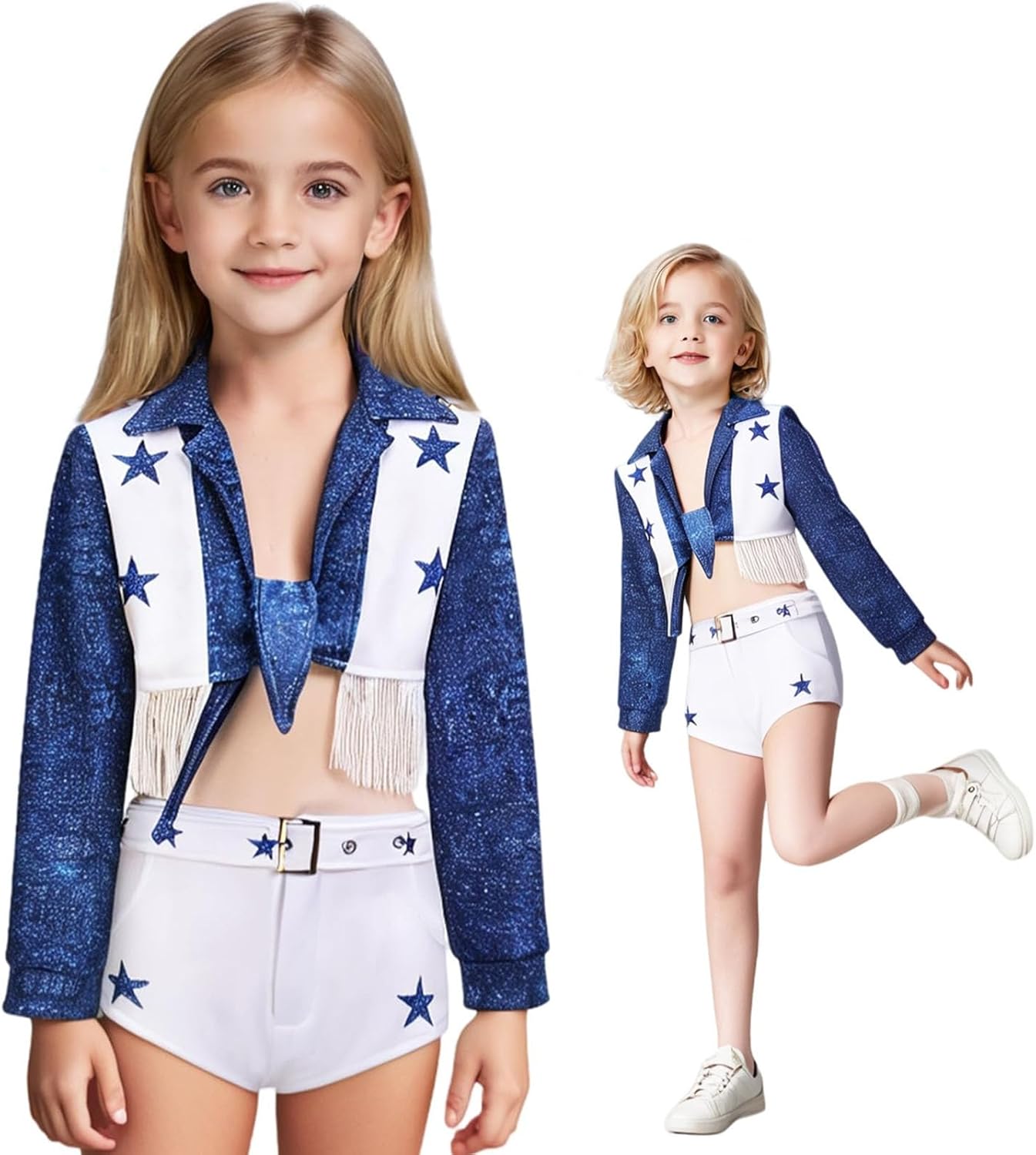 Pbawab Kids Cowboy Cheerleader Costume Girls Cheerleading