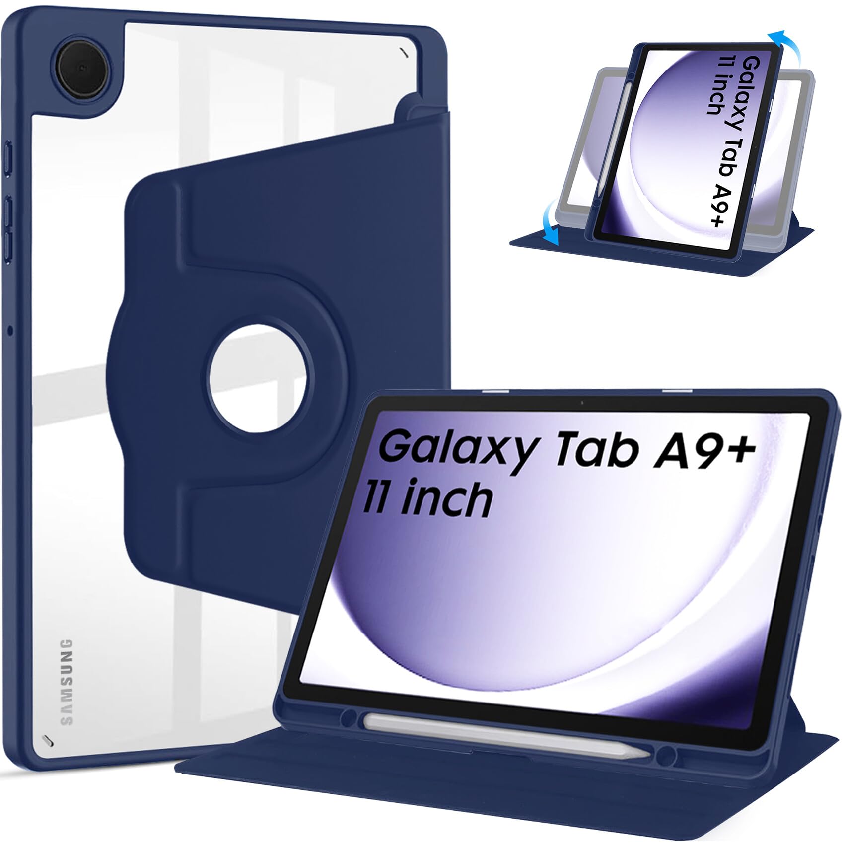 Robustrion Cover for Samsung Tab A9 Plus Cover Case 11 inch, Hybrid [360 Rotation] Cover Case for Samsung Tab A9 Plus Tablet Cover/Galaxy Tab A9+ Cover - Navy (B0D42FVPZ6) Amazon Price History, Amazon Price Tracker