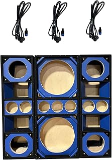 12" Brazilian Style Chuchera Speaker Box for Two 12" Speakers & Three 4" Tweeters Vented Enclosure for Car and Two 8'' LA Driver Box
