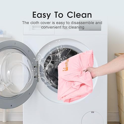 Miniatura 7 de MTWML Cuna gemelar para 2 bebés, cuna portátil para gemelos con bolsa de almacenamiento y funda de colchón reemplazable, cuna de cama doble